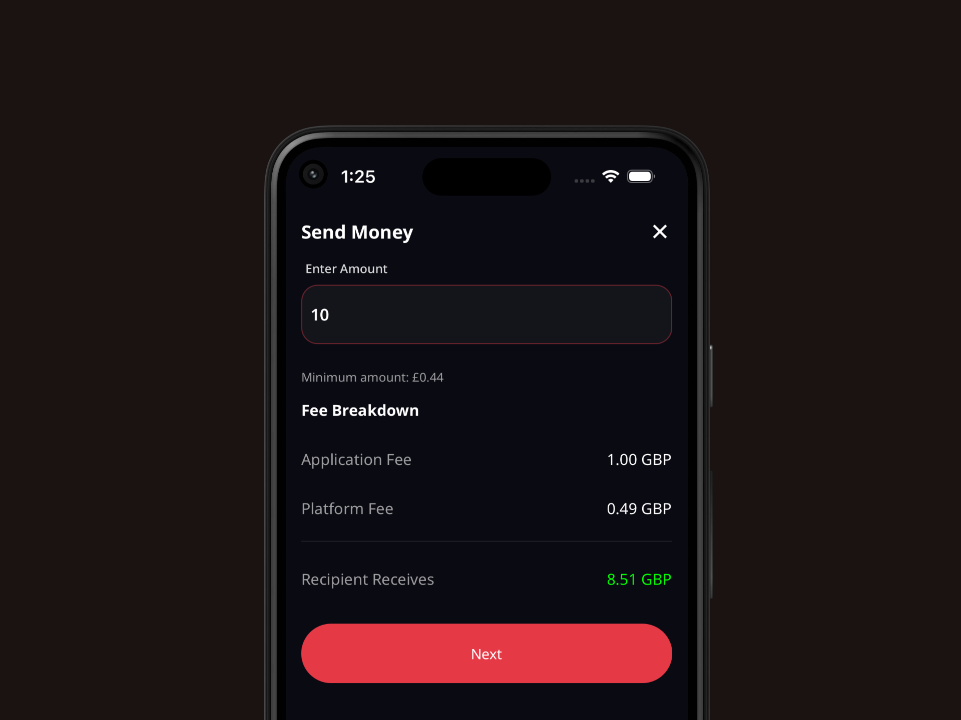 Send payment flow integrated in chat